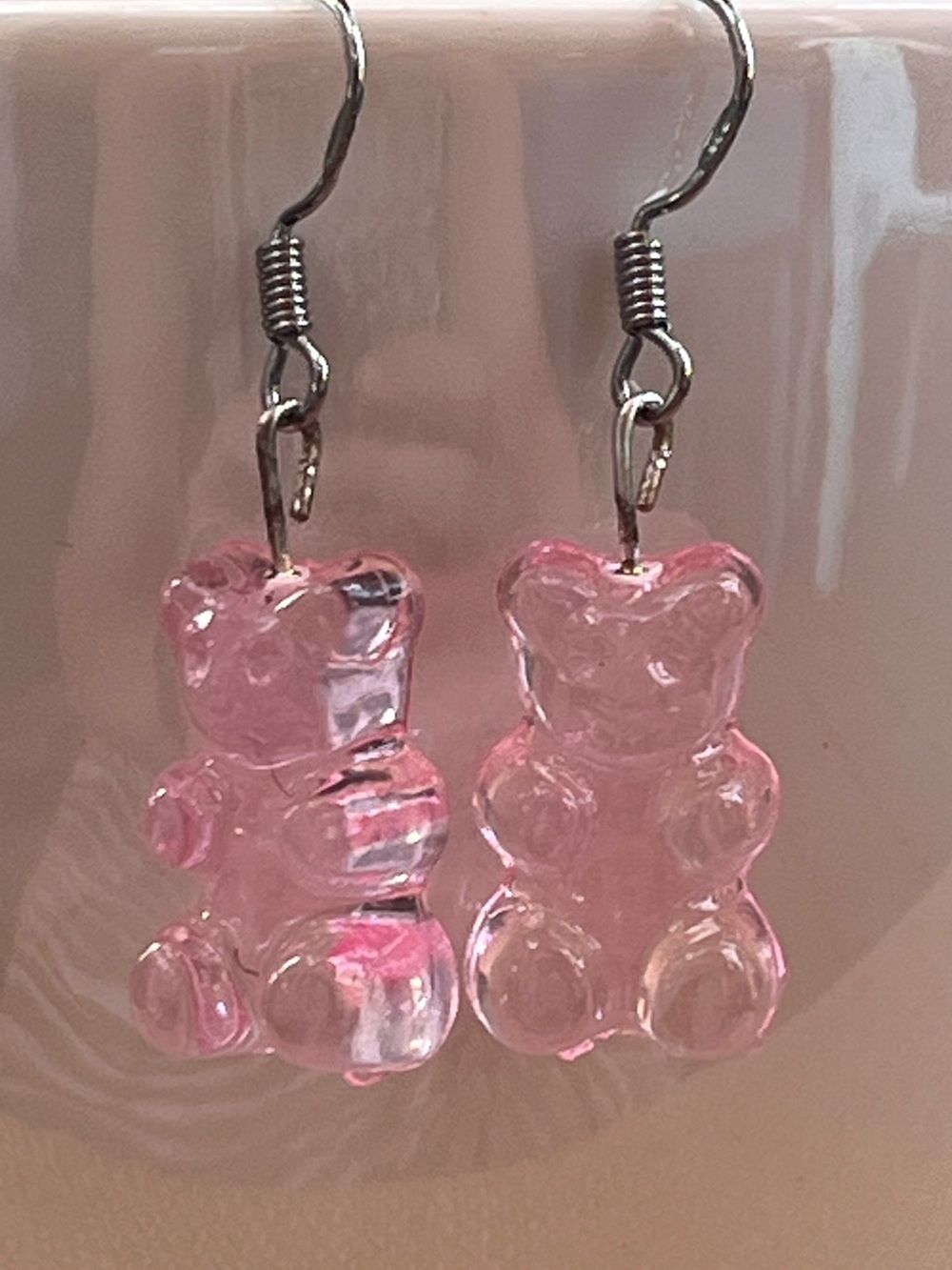 Light Pink Gummy Bear Dangle Earrings